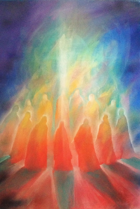 'Community in Orange', Iris O'Sullivan, cover of Sisters of the Solstice Moon