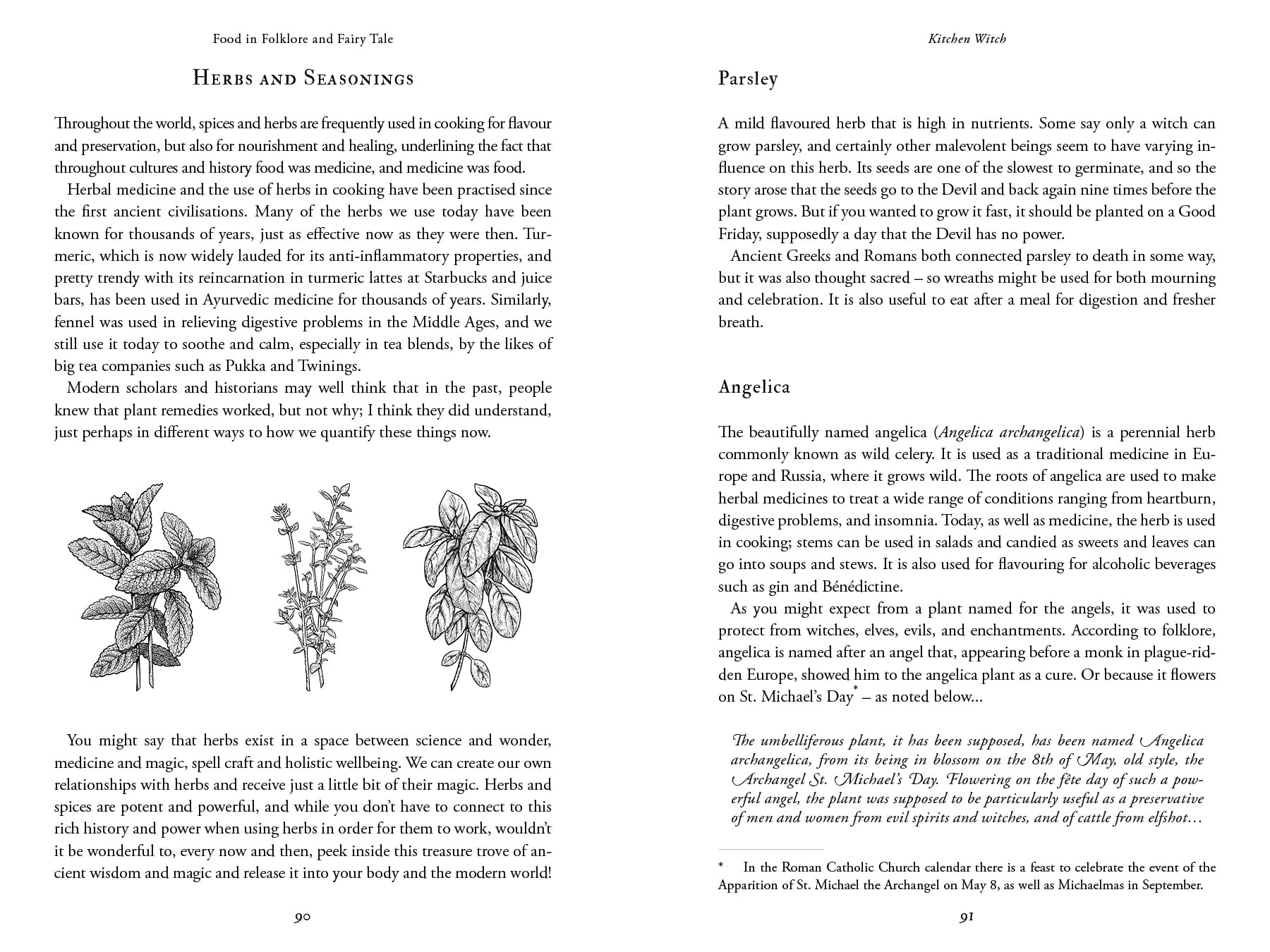 Sample spread from Kitchen Witch by Sarah Robinson, Womancraft Publishing